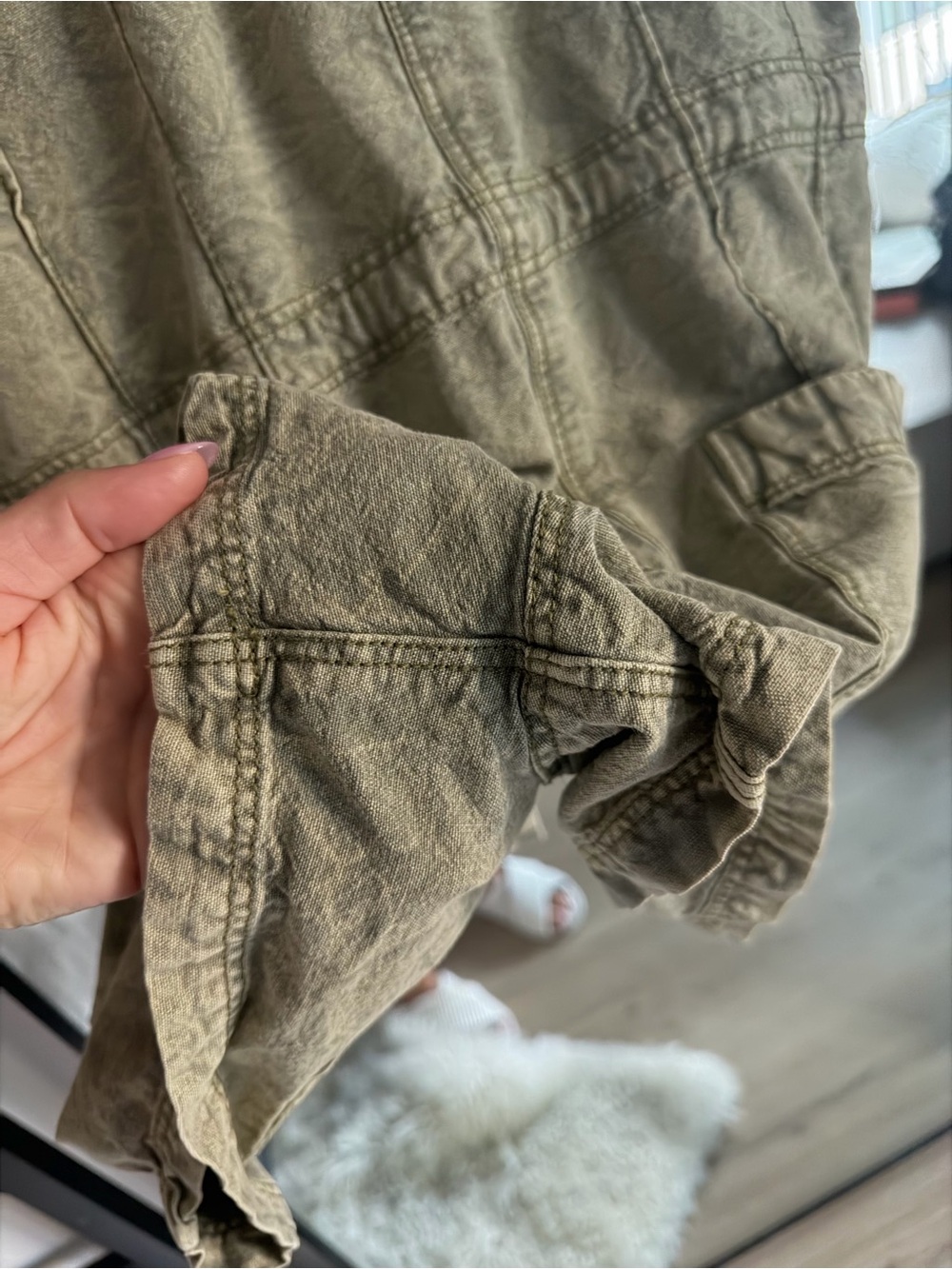 Free People Olive Green Short-Sleeve Utility Romper - Picture 8 of 11